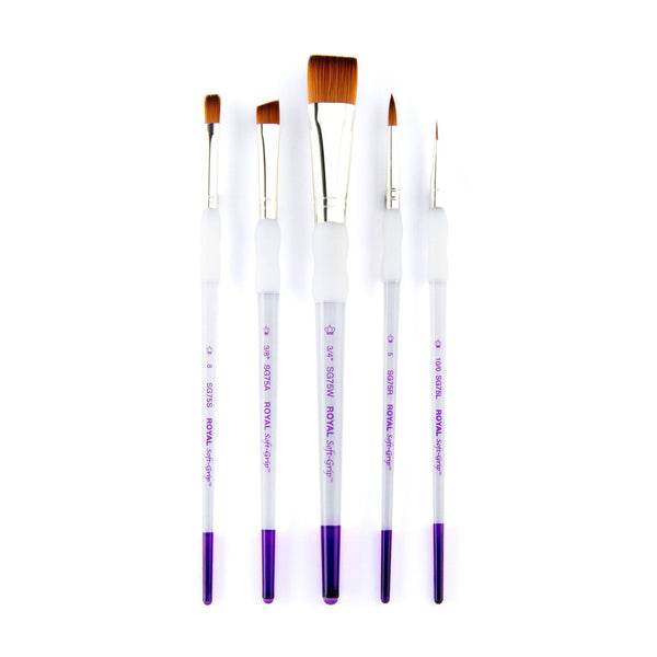 Royal And Langnickel SG317 | Soft-Grip™ 5pc Synthetic Sable Variety Brush Set