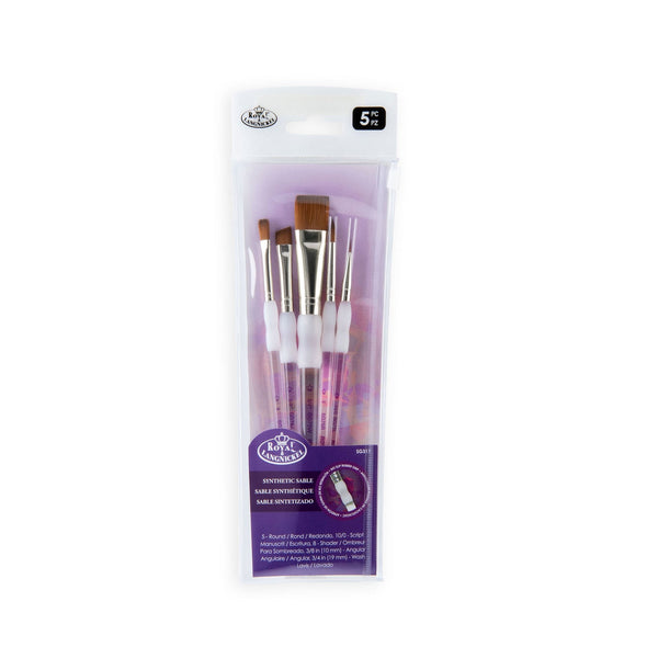 royal and langnickel SG317 | Soft-Grip™ 5pc Synthetic Sable Variety Brush Set