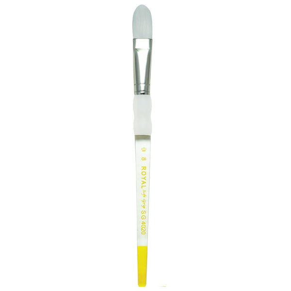 Royal And Langnickel SG4020 Series | Soft-Grip™ Standard Handle White Taklon Filbert Brush