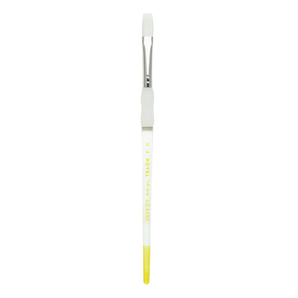 royal and langnickel SG4090 Series | Soft-Grip™ Standard Handle White Taklon Flat Brush