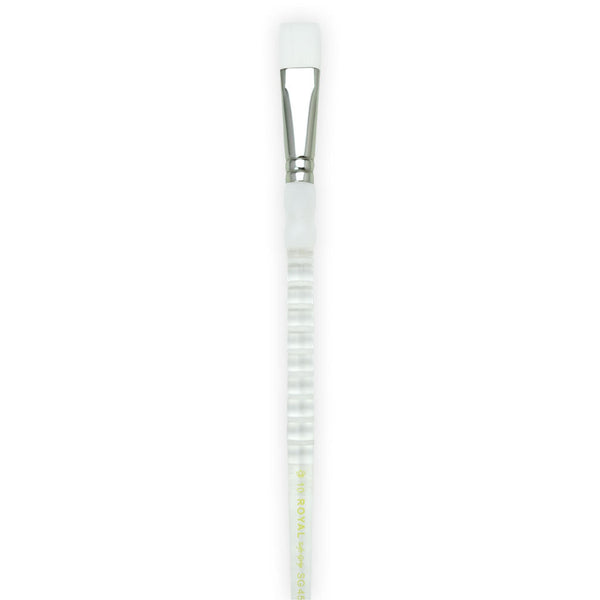 Royal And Langnickel SG4510 Series | Soft-Grip™ Long Handle White Taklon Short Shader Brush