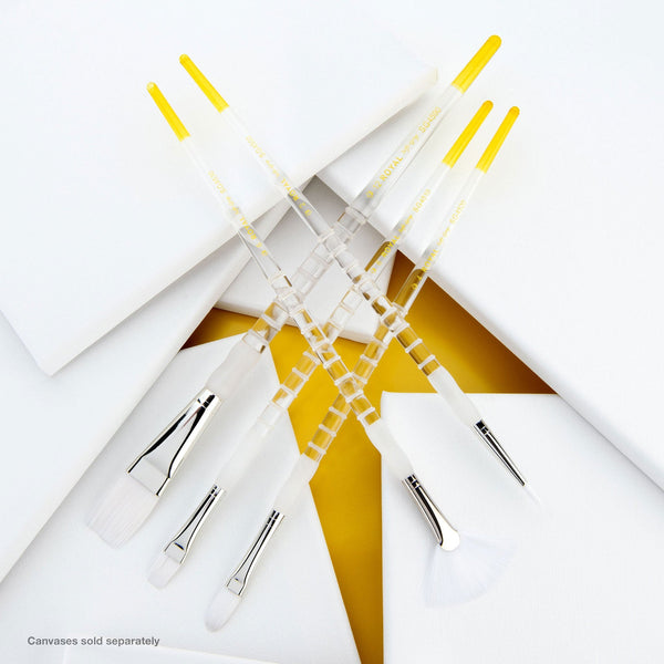 Royal And Langnickel SG501 | Soft-Grip™ 5pc Long Handle Taklon Variety Brush Set