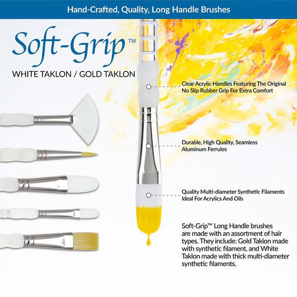 Royal And Langnickel SG501 | Soft-Grip™ 5pc Long Handle Taklon Variety Brush Set