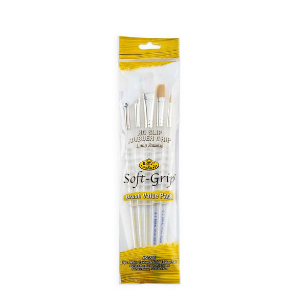 royal and langnickel SG501 | Soft-Grip™ 5pc Long Handle Taklon Variety Brush Set