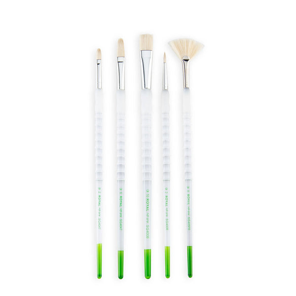Royal And Langnickel SG505 | Soft-Grip™ 5pc Long Handle Bristle Variety Brush Set