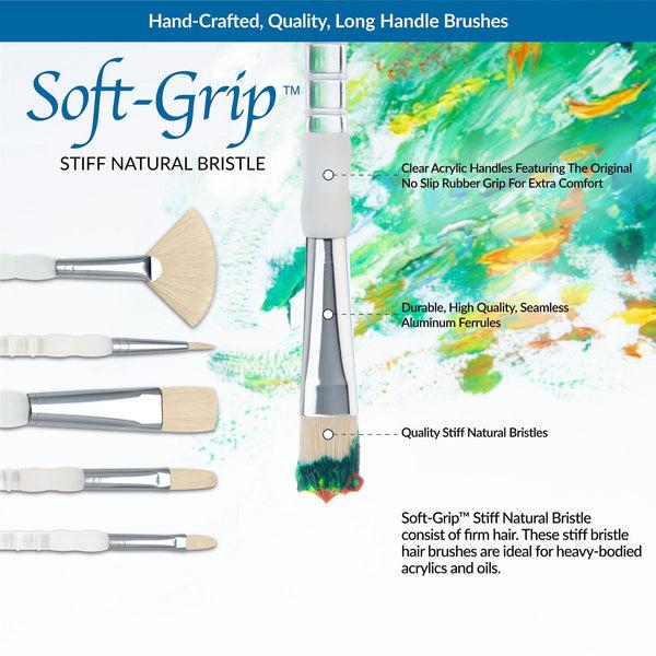Royal And Langnickel SG505 | Soft-Grip™ 5pc Long Handle Bristle Variety Brush Set