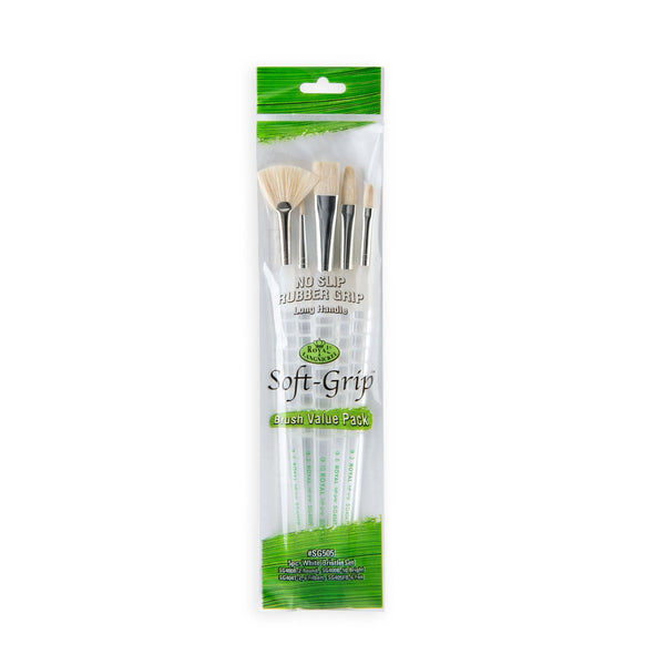 royal and langnickel SG505 | Soft-Grip™ 5pc Long Handle Bristle Variety Brush Set