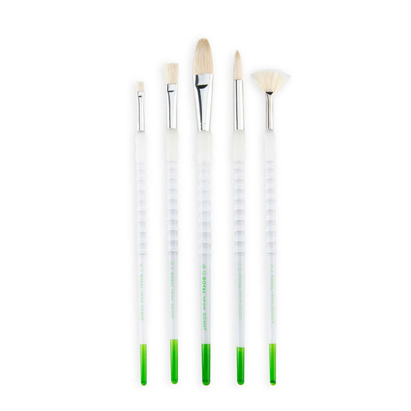 Royal And Langnickel SG506 | Soft-Grip™ 5pc Long Handle Bristle Brushes