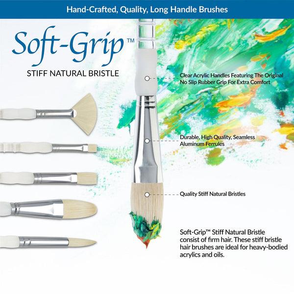 Royal And Langnickel SG506 | Soft-Grip™ 5pc Long Handle Bristle Brushes