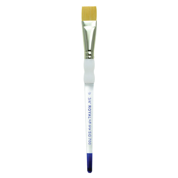 Royal And Langnickel SG700 Series| Soft-Grip™ Standard Handle Gold Taklon Wash Brush