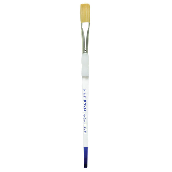 Royal And Langnickel SG711 Series | Soft-Grip™ Standard Handle Gold Taklon Stroke Brush