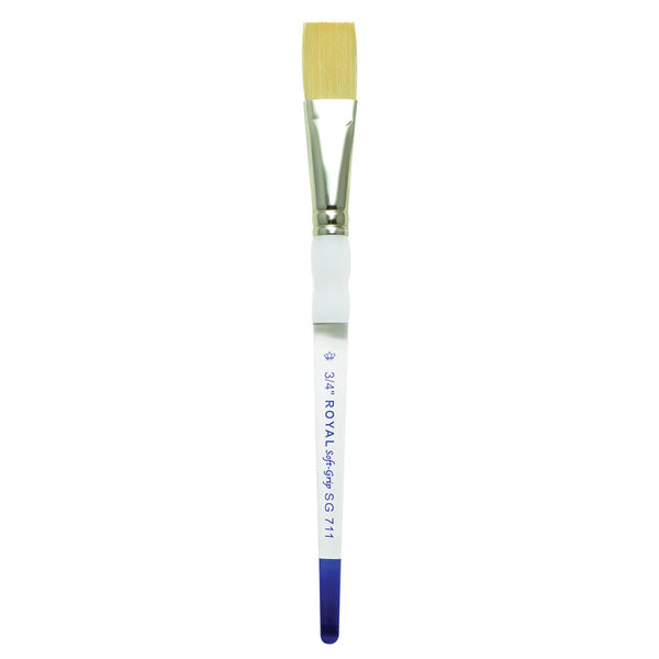 Royal And Langnickel SG711 Series | Soft-Grip™ Standard Handle Gold Taklon Stroke Brush