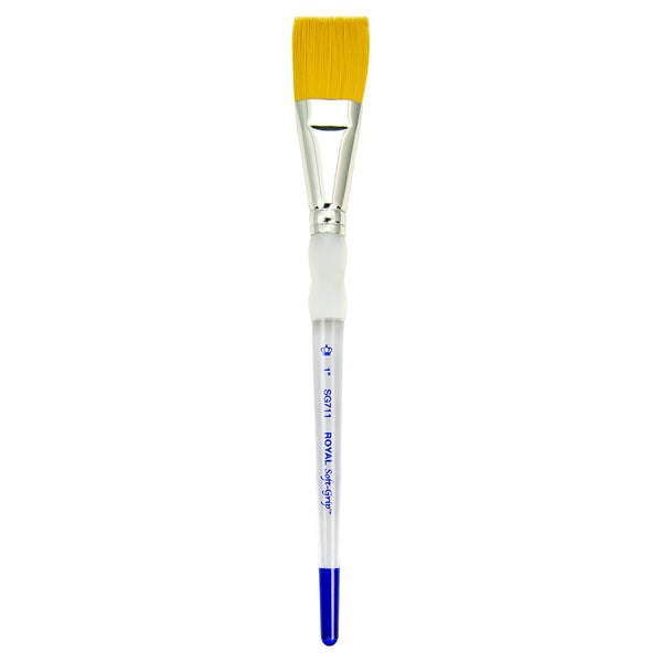 Royal And Langnickel SG711 Series | Soft-Grip™ Standard Handle Gold Taklon Stroke Brush
