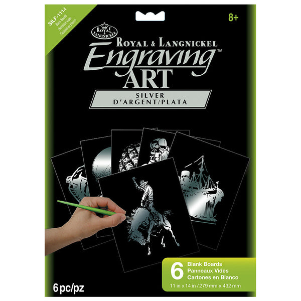 Royal And Langnickel SILF Series | Engraving Art™ 6pc Silver Foil Blank Boards