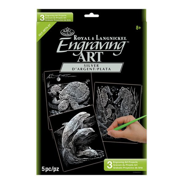 Royal And Langnickel SILF-SET4 | Engraving Art™ 5pc 3-Project Silver Foil Set