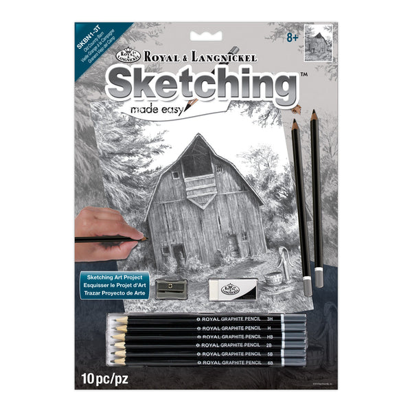 royal and langnickel SKBN1 | Sketching Made Easy™ Old Country Barn 10pc 8.75" x 11.75" Sketching Art Project