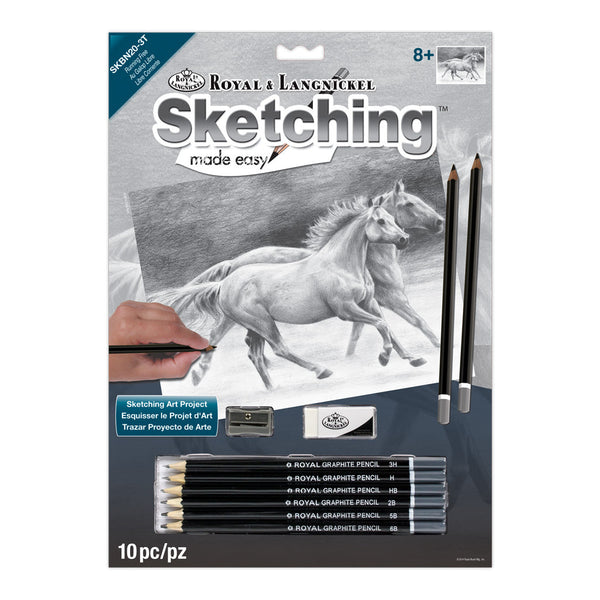 royal and langnickel SKBN20 | Sketching Made Easy™ Running Free 10pc 8.75" x 11.75" Sketching Art Project