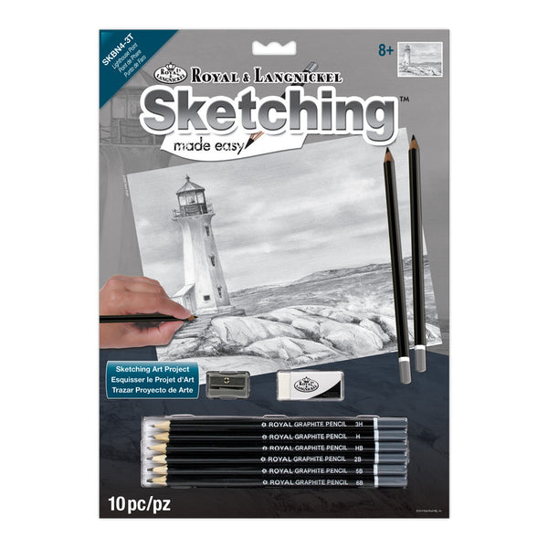 royal and langnickel SKBN4 | Sketching Made Easy™ Lighthouse Point 10pc 8.75" x 11.75" Sketching Art Project