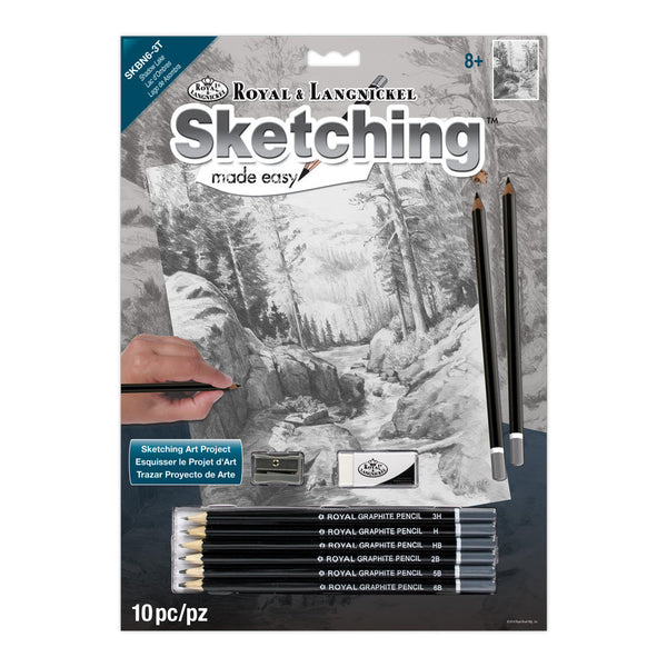 royal and langnickel SKBN6 | Sketching Made Easy™ Shadow Lake 10pc 8.75" x 11.75" Sketching Art Project