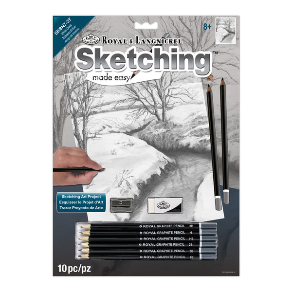 royal and langnickel SKBN7 | Sketching Made Easy™ Winter Creek 10pc 8.75" x 11.75" Sketching Art Project
