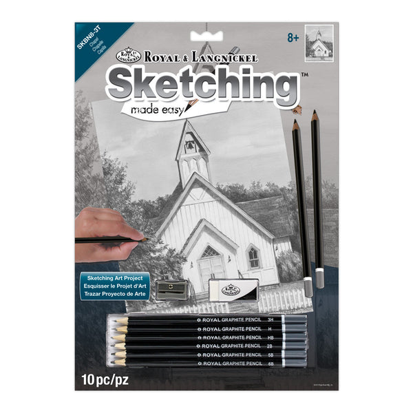royal and langnickel SKBN8 | Sketching Made Easy™ Chapel 10pc 8.75" x 11.75" Sketching Art Project