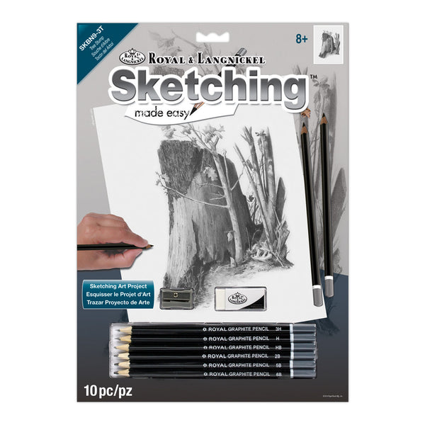 royal and langnickel SKBN9 | Sketching Made Easy™ Tree Stump 10pc 8.75" x 11.75" Sketching Art Project