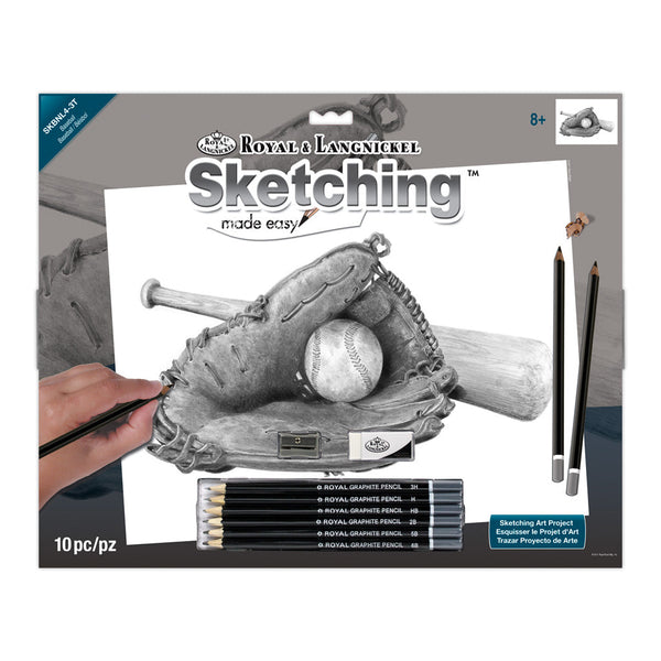 royal and langnickel SKBNL4 | Sketching Made Easy™ Baseball 10pc 11.25" x 15.375" Sketching Art Project