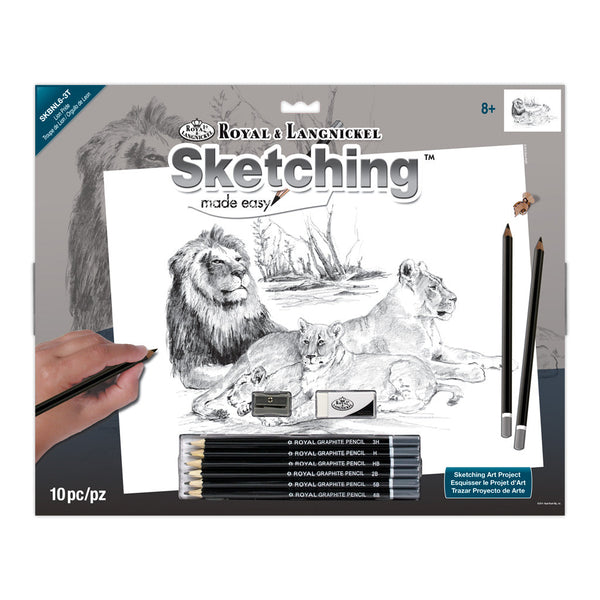 royal and langnickel SKBNL6 | Sketching Made Easy™ Lion Pride 10pc 11.25" x 15.375" Sketching Art Project