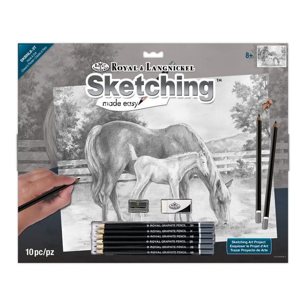 royal and langnickel SKBNL8 | Sketching Made Easy™ Horse & Colt 10pc 11.25" x 15.375" Sketching Art Project