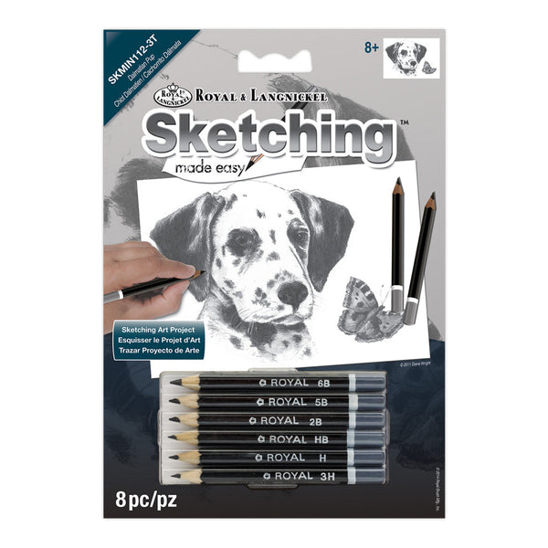 royal and langnickel SKMIN-112 | Sketching Made Easy™ Dalmation Pup 8pc 5" x 7" Sketching Art Project