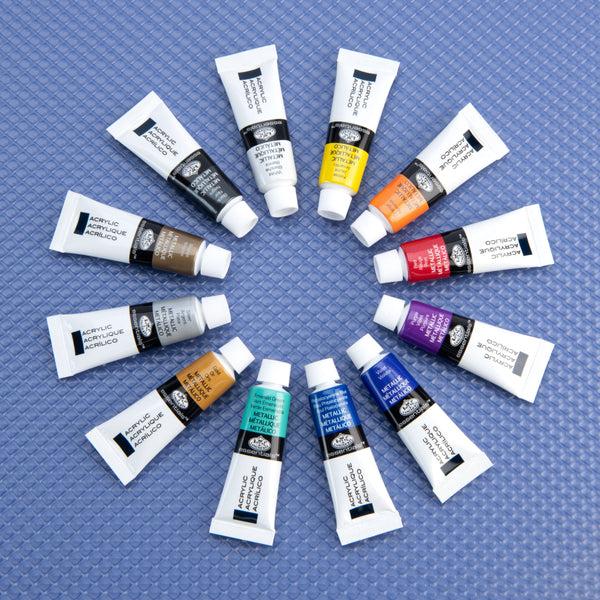 Royal And Langnickel WAL-ACRMET-12-RFID | Royal & Langnickel Essentials™ 12pc Metallic Acrylic Paint Pack