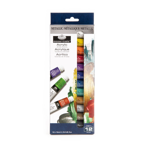 royal and langnickel WAL-ACRMET-12-RFID | Royal & Langnickel Essentials™ 12pc Metallic Acrylic Paint Pack