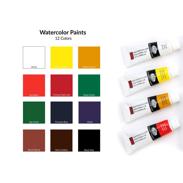 Royal And Langnickel WAT12 Series | Watercolor Paint Packs - 12ml
