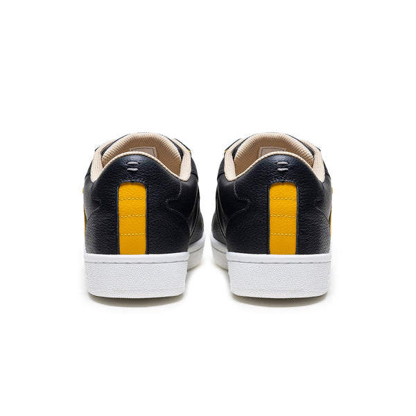 Royal Elastics Men's Adelaide Black Yellow Leather Sneakers 02651-993