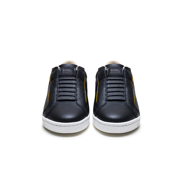 Royal Elastics Men's Adelaide Black Yellow Leather Sneakers 02651-993