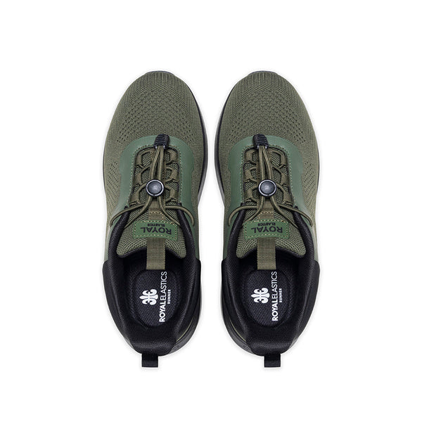 Royal Elastics Men's Comfy Green Black FlyKnit Sneakers 07943-449