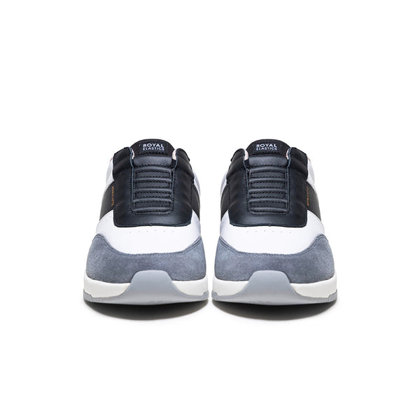 Royal Elastics Men's Crown Lux White Black Gray Leather Sneakers 07543-093