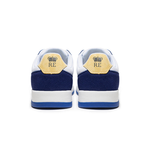 Royal Elastics Men's Crown Lux White Blue Yellow Leather Sneakers 07543-053