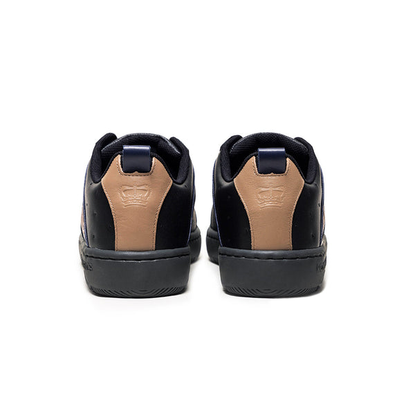 Royal Elastics Men's Icon 2.0 Black Brown Logo Leather Sneakers 06551-997