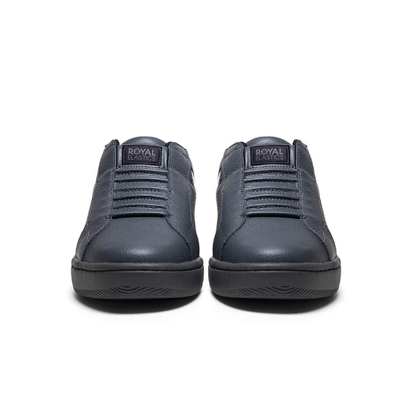 Royal Elastics Men's Icon 2.0 Gray Black Logo Leather Sneakers 006552-990
