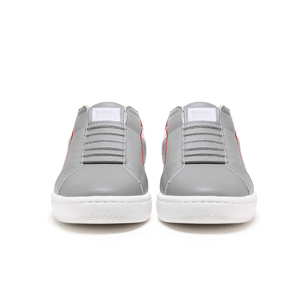 Royal Elastics Men's Icon 2.0 Gray Red White Logo Leather Sneakers 006552-810