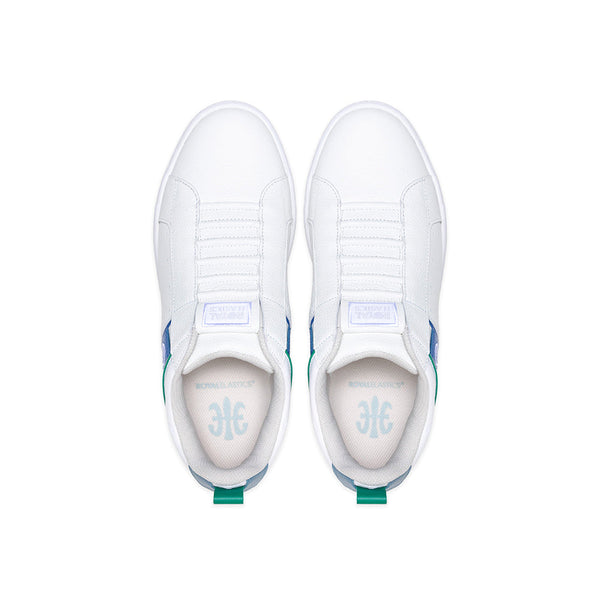 Royal Elastics Men's Icon 2.0 White Blue Logo Leather Sneakers 06551-005