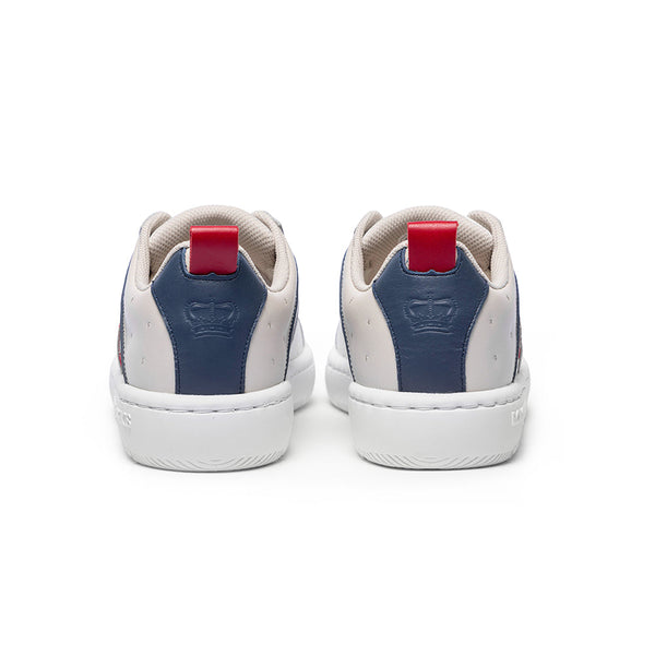 Royal Elastics Men's Icon 2.0 White Blue Red Logo Leather Sneakers 06543-015