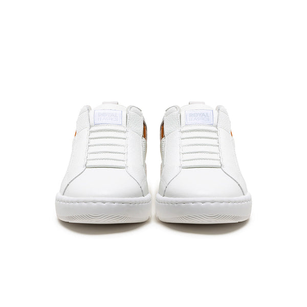 Royal Elastics Men's Icon 2.0 White Brown Logo Leather Sneakers 06551-003