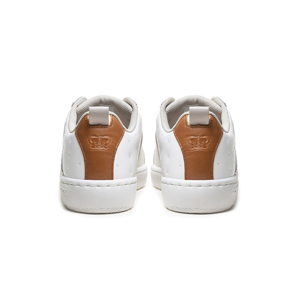 Royal Elastics Men's Icon 2.0 White Brown Logo Leather Sneakers 06551-003