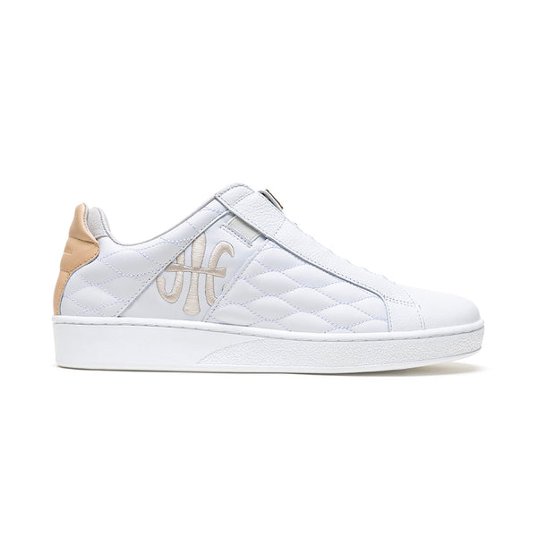 royal elastics Men's Icon Lux White Beige Leather Sneakers 002553-007
