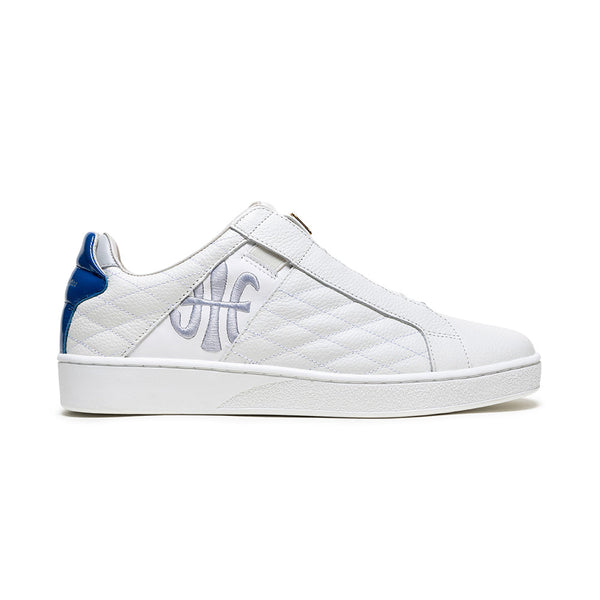 royal elastics Men's Icon Lux White Blue Leather Sneakers 02551-005
