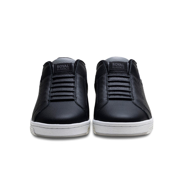 Royal Elastics Men's Icon OG Black Gray Logo Leather Sneakers 01951-998