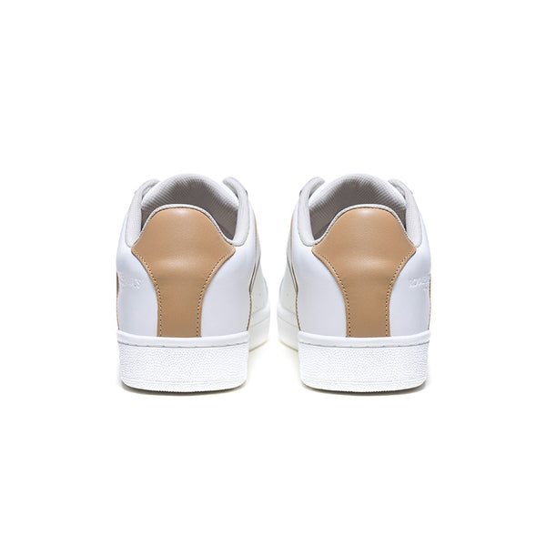 royal Elastics Men's Icon OG White Beige Logo Leather Sneakers 001953-007