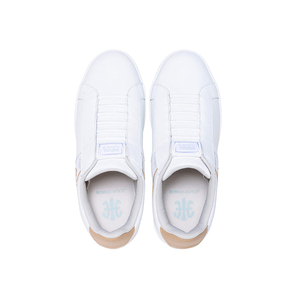 royal Elastics Men's Icon OG White Beige Logo Leather Sneakers 001953-007